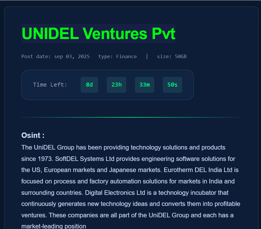 UNIDEL成为Nova勒索软件的受害者-xLab 威胁情报