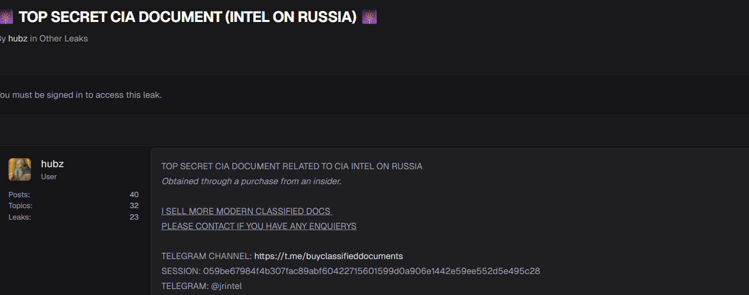 涉嫌出售中情局敏感文件-xLab 威胁情报