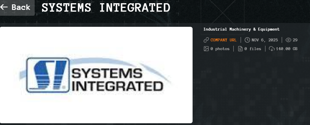 Systems Integrated成为Qilin勒索软件的受害者-xLab 威胁情报