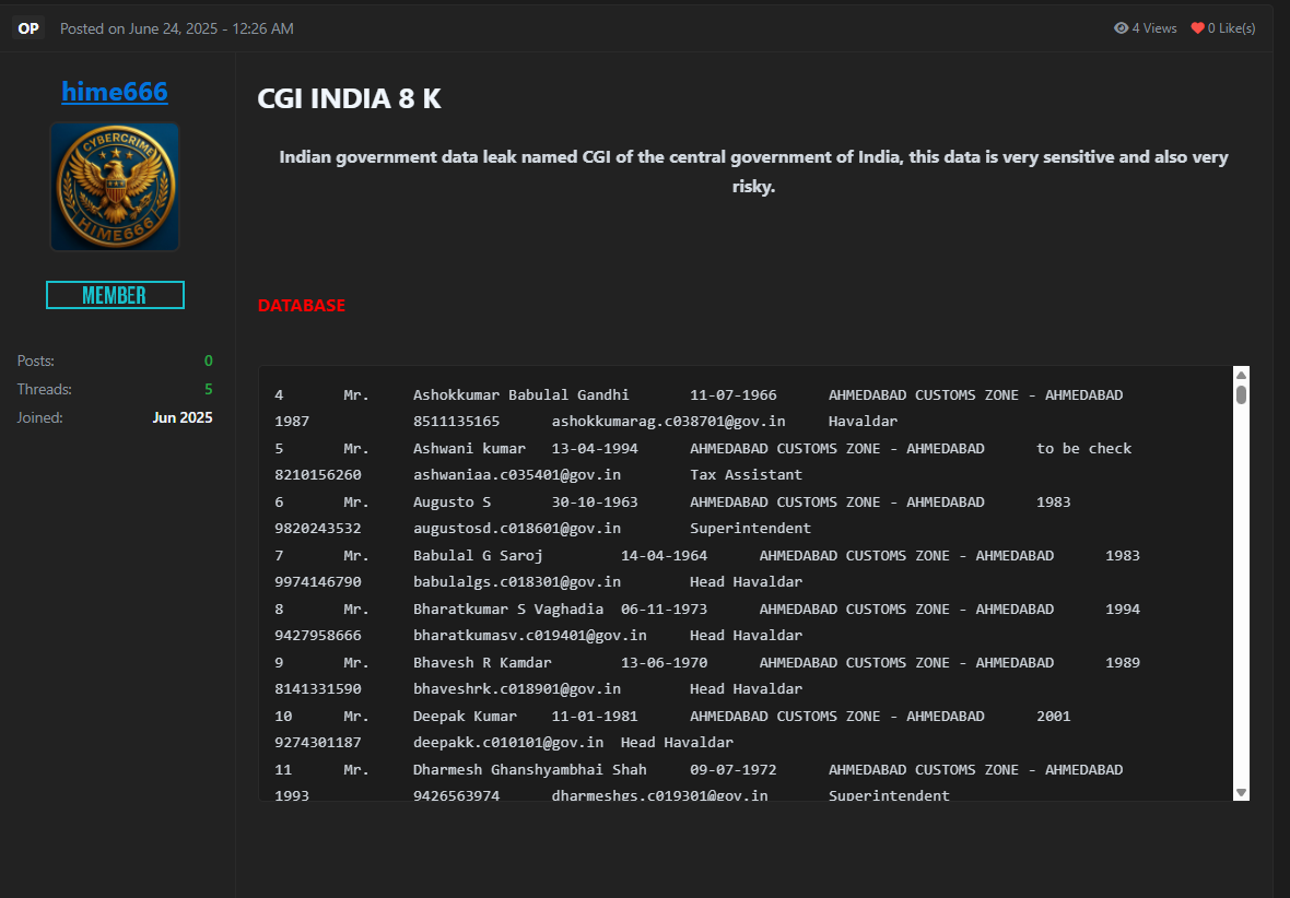 CGI India涉嫌数据外泄-xLab 威胁情报