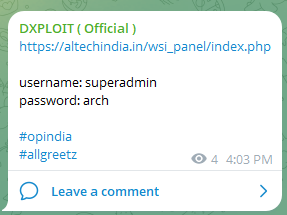 涉嫌泄露Altech India的登录权限-xLab 威胁情报