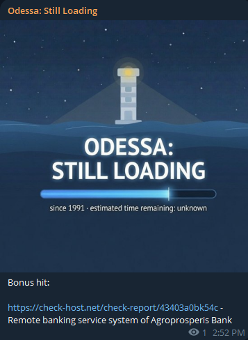 Odessa: Still Loading targets the website of Agroprosperis Bank-xLab 威胁情报