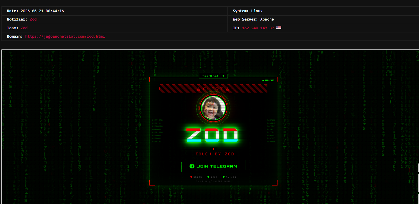 Zod targets the website of JAGOANCHEATSLOT-xLab 威胁情报