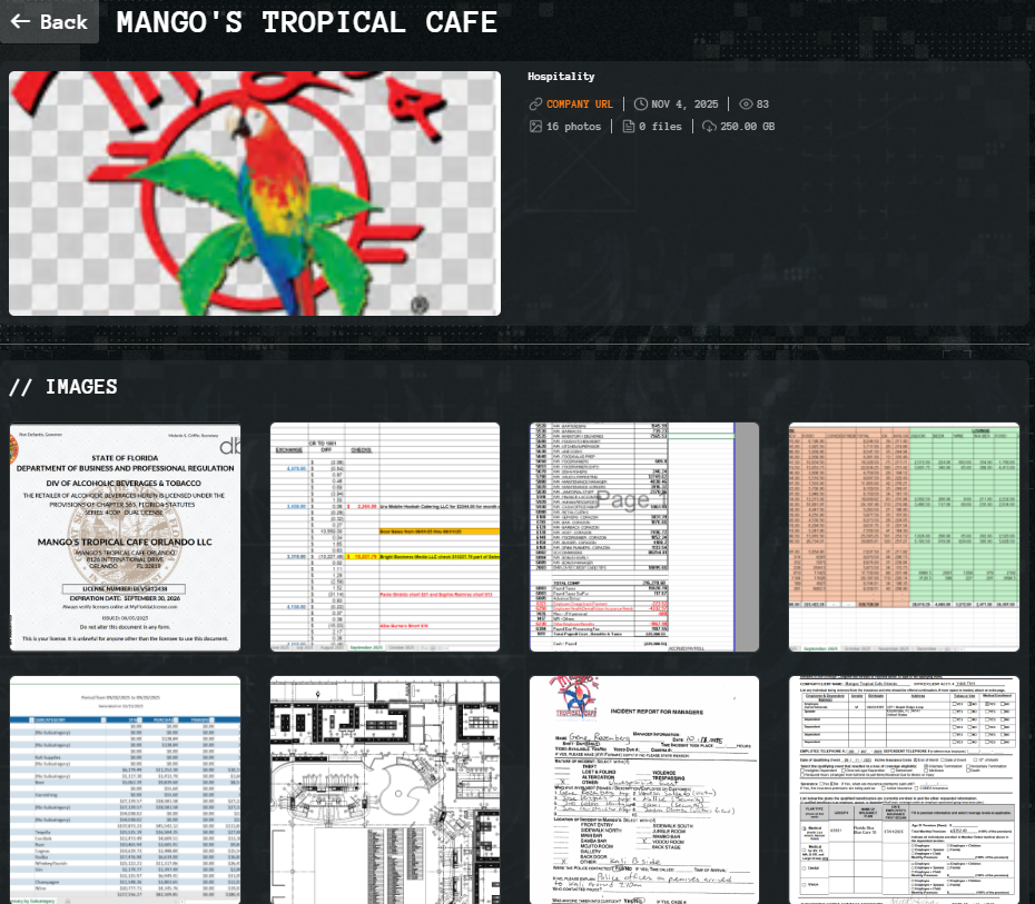 芒果热带咖啡馆公司成为Qilin勒索软件的受害者-xLab 威胁情报