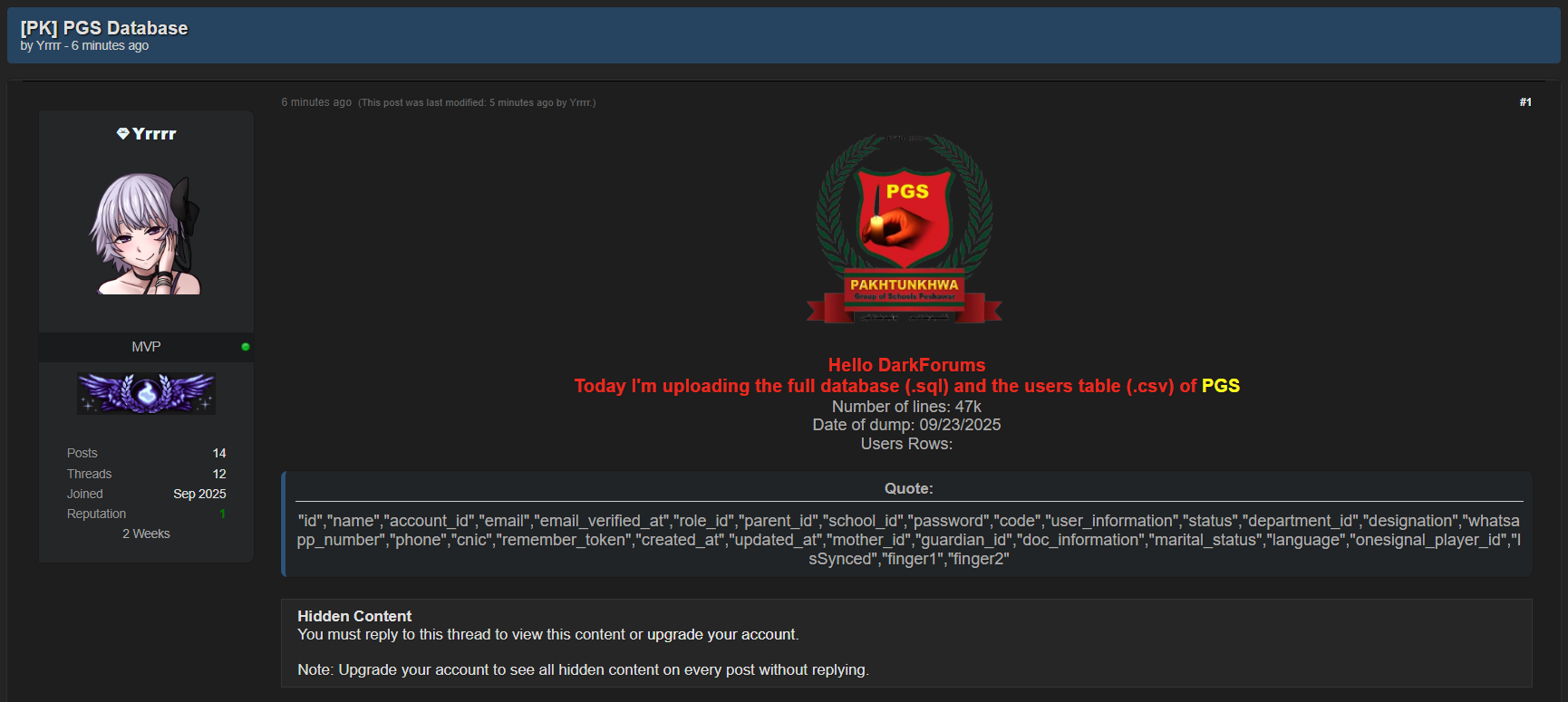 普赫图赫瓦学校集团(PGS)涉嫌数据外泄-xLab 威胁情报