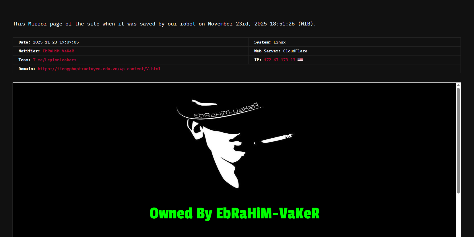 LegionLeakers瞄准法国在线网站-xLab 威胁情报