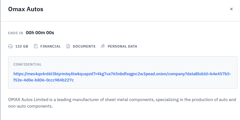 OMAX Auto Limited falls victim to Wallstreet ransomware-xLab 威胁情报