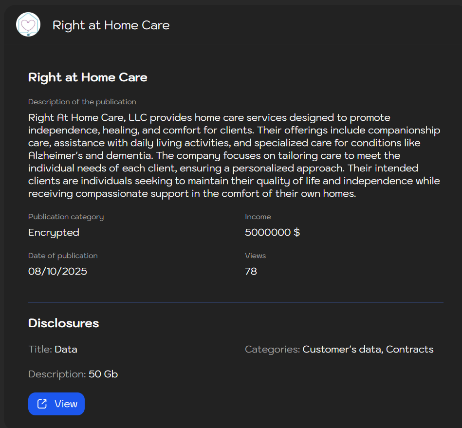 RIGHT AT HOME CARE,LLC成为sinobi勒索软件的受害者-xLab 威胁情报
