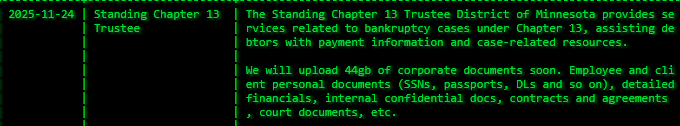 Minnesota常务第13章受托区成为Akira勒索软件的受害者-xLab 威胁情报