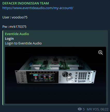 涉嫌向Eventide Audio泄露登录凭据-xLab 威胁情报