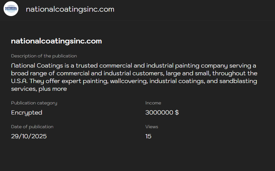 Inc.国家涂料公司成为LYNX勒索软件的受害者-xLab 威胁情报