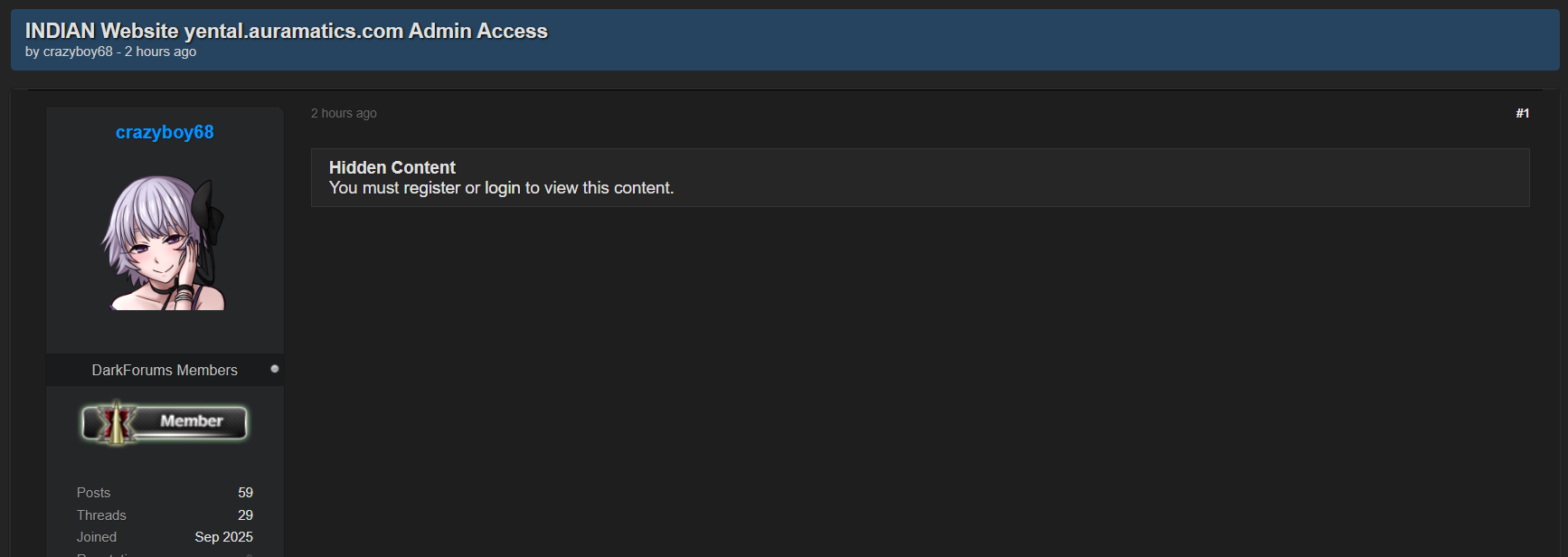 涉嫌未经授权访问Yental的admin-xLab 威胁情报
