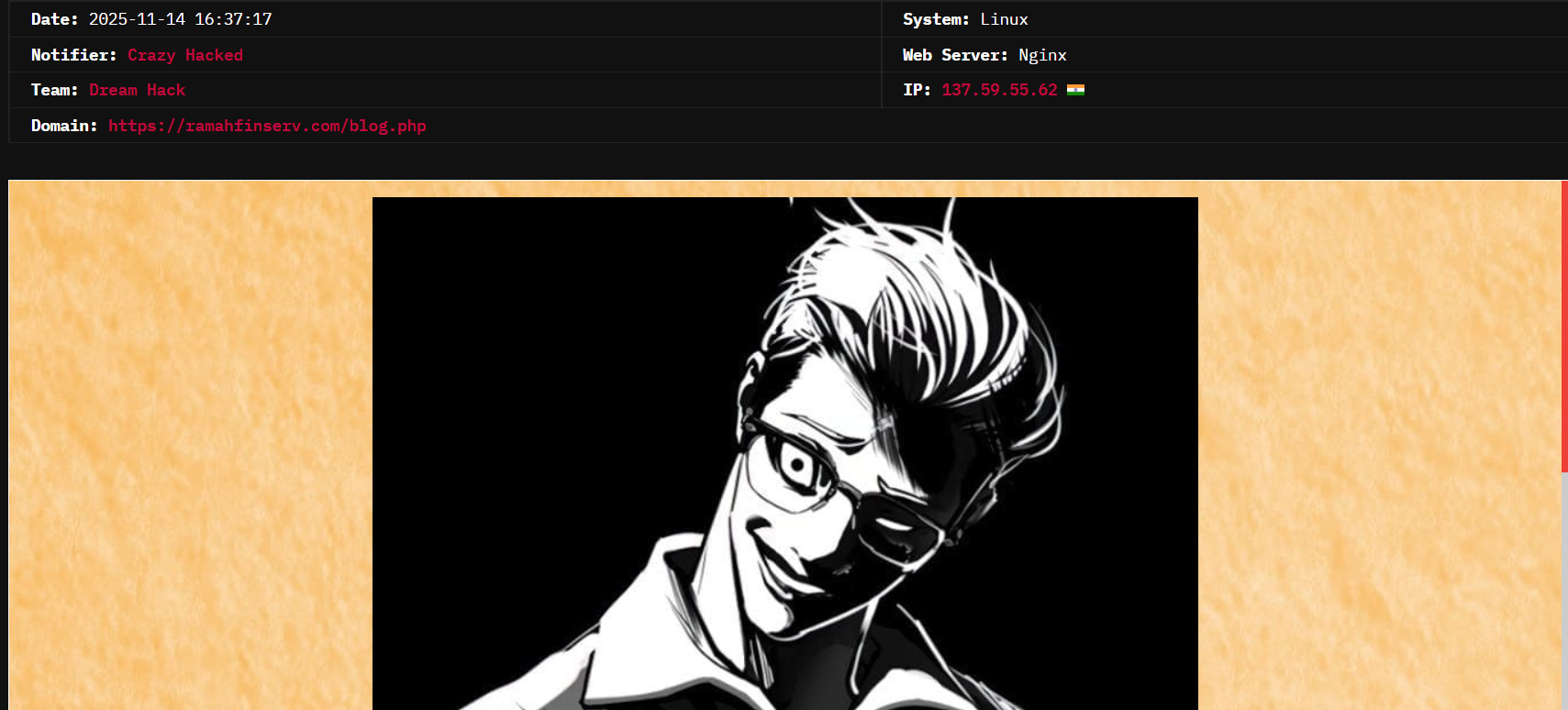 dream hack瞄准Ramah Finserv Private Limited网站-xLab 威胁情报