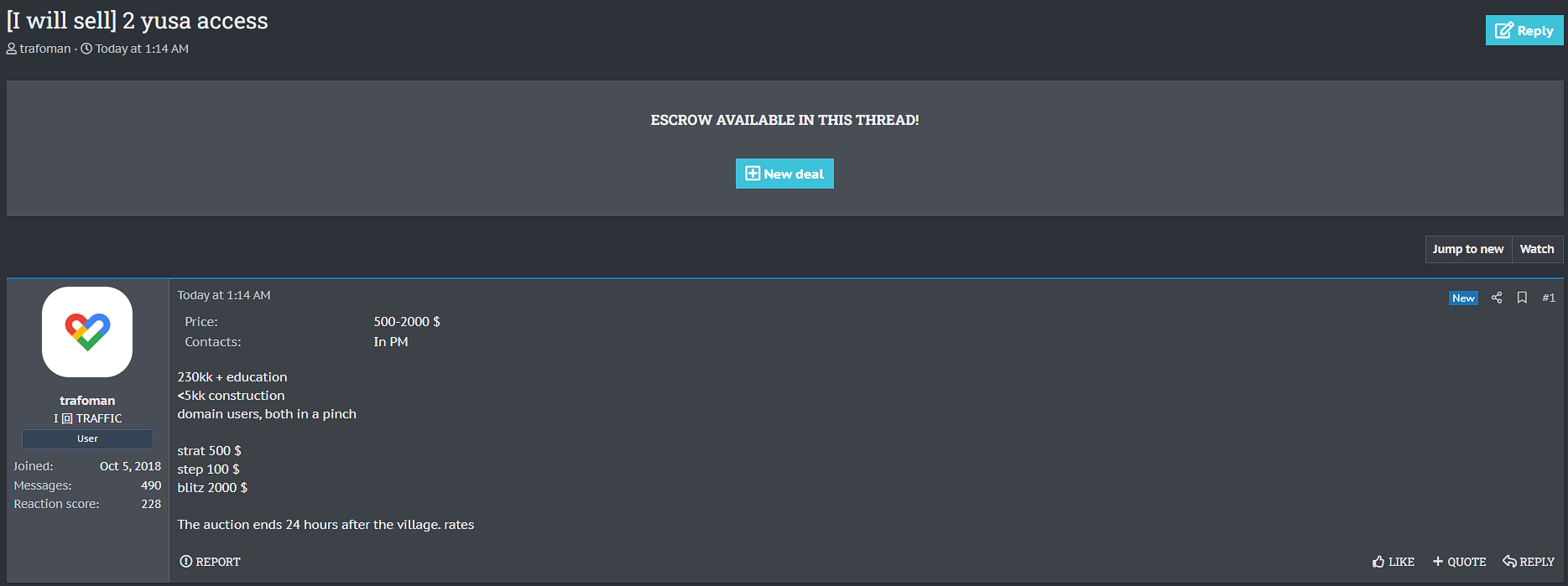 涉嫌向美国多个身份不明的教育和建筑行业出售域名user访问权-xLab 威胁情报