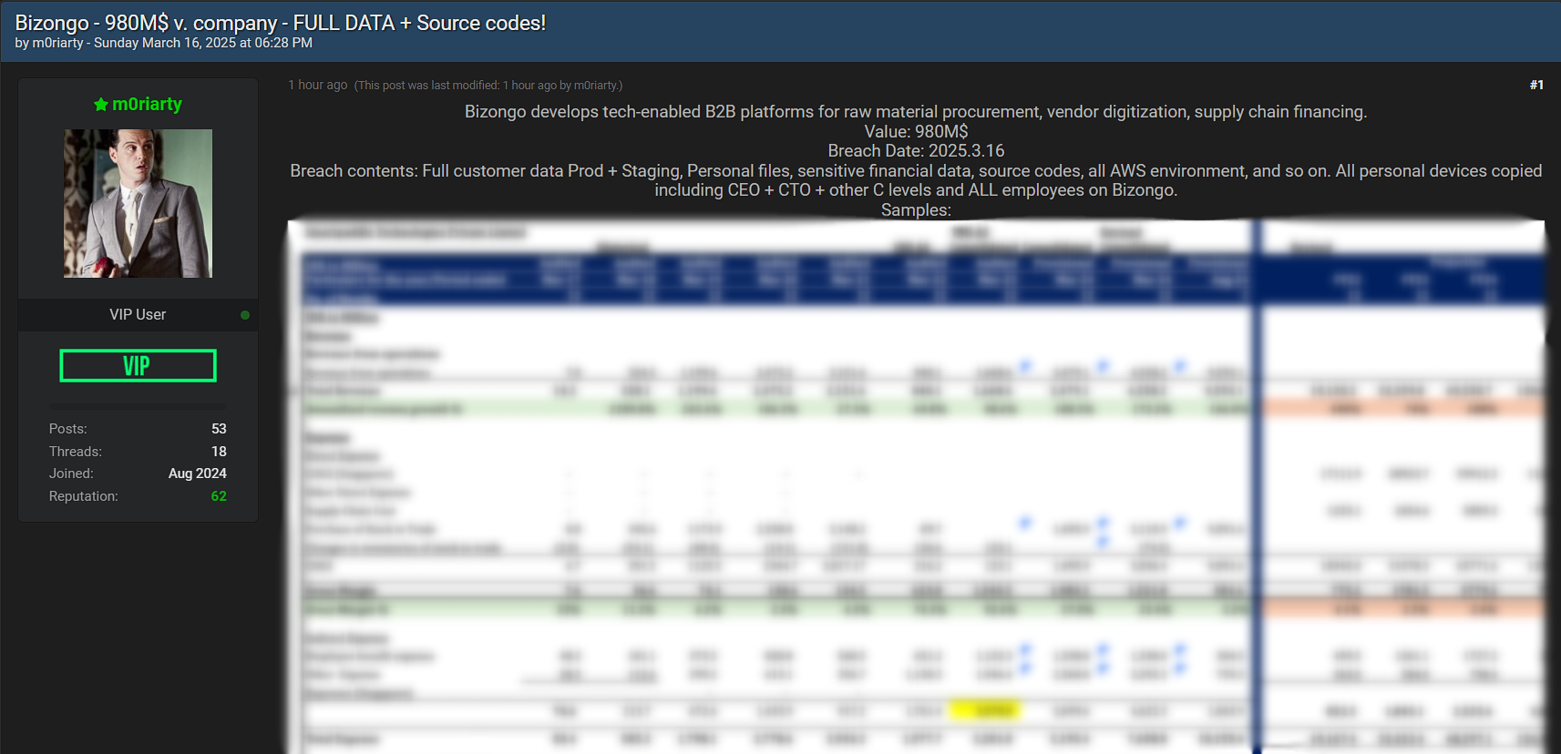 Bizongo涉嫌数据泄漏-xLab 威胁情报