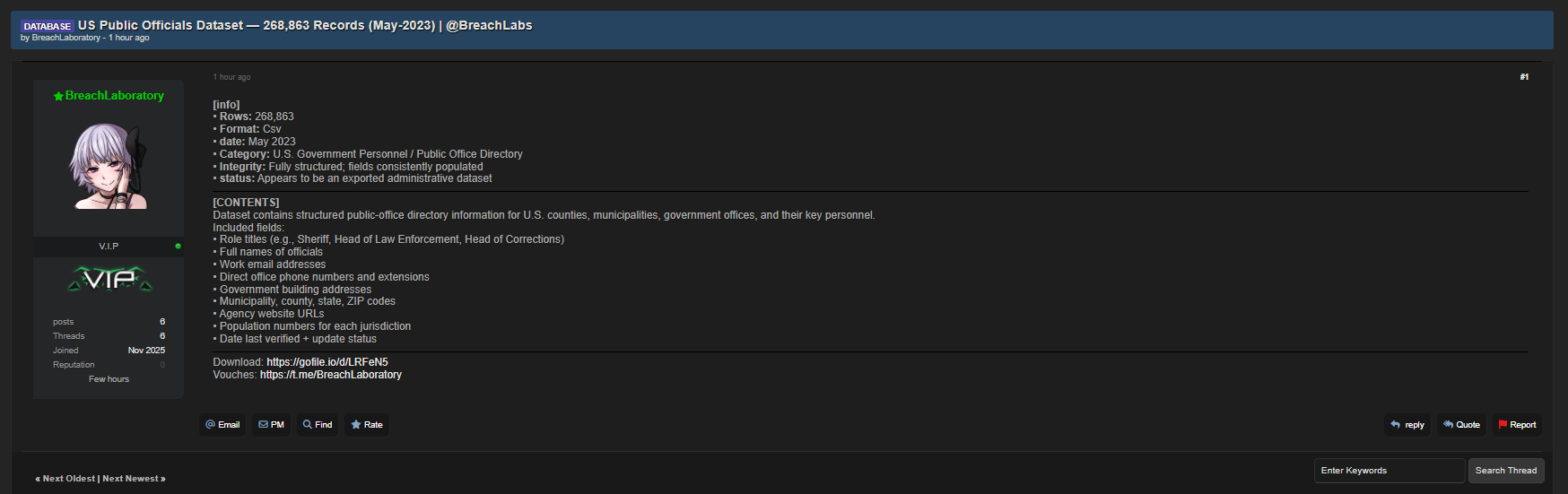 涉嫌从美国泄露公职人员数据-xLab 威胁情报