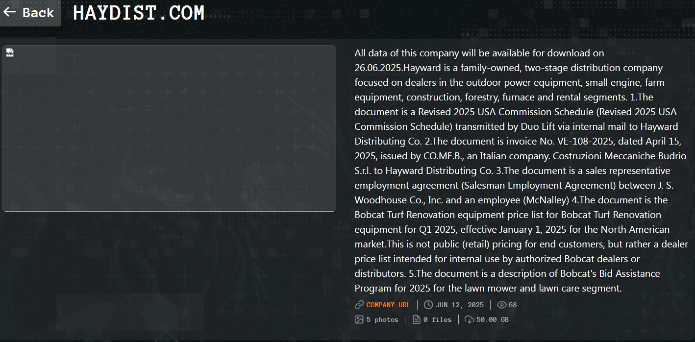 海沃德分销公司成为Qilin勒索软件的受害者-xLab 威胁情报