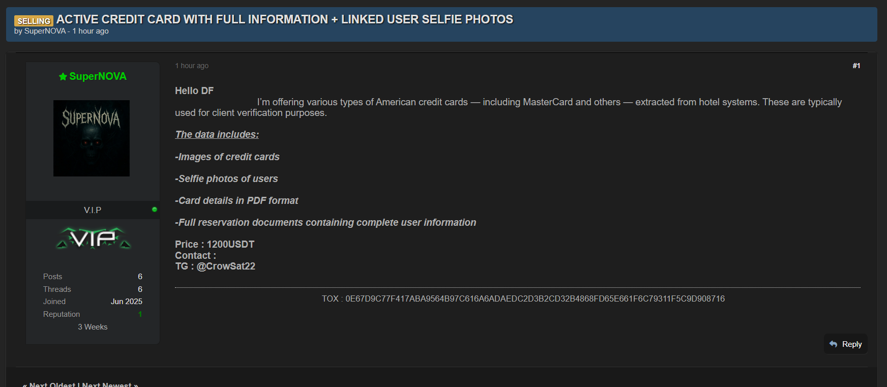 涉嫌数据泄露American活跃信用卡详细信息和user自拍照片-xLab 威胁情报