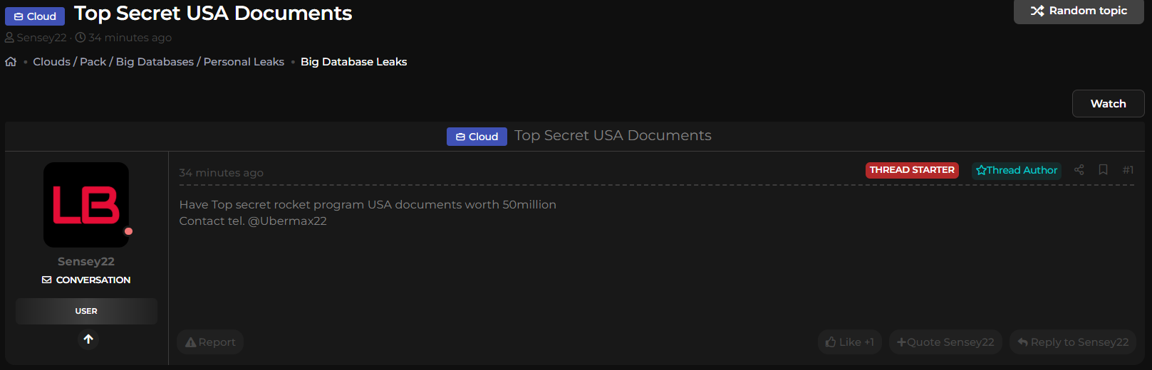 涉嫌出售美国文件-xLab 威胁情报