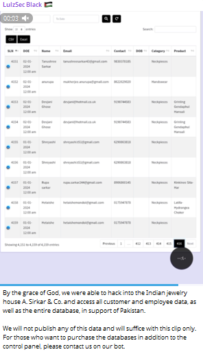 A.Sirkar&Co.珠宝商涉嫌数据库泄露-xLab 威胁情报