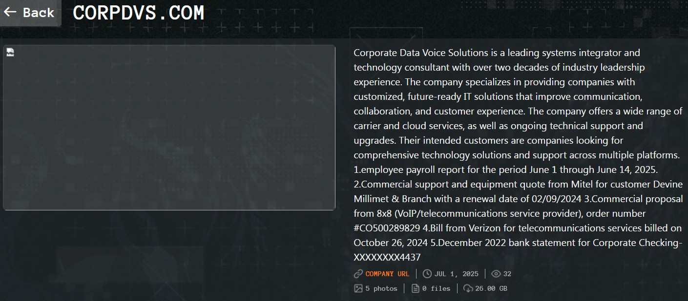 企业数据和语音解决方案成为Qilin勒索软件的受害者-xLab 威胁情报