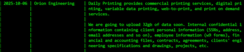 Orion Engineers+Constructors成为akira勒索软件的受害者-xLab 威胁情报