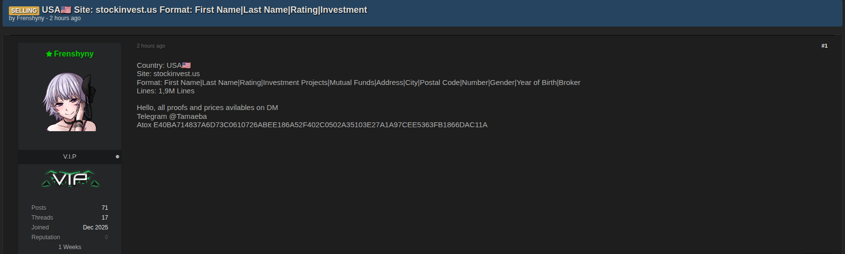 StockInvest.us涉嫌数据外泄-xLab 威胁情报