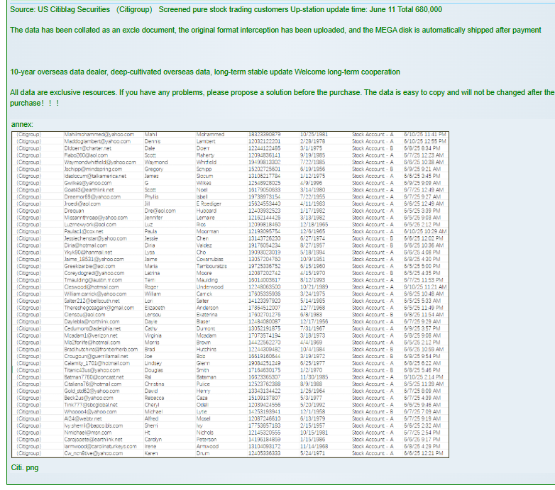 花旗集团涉嫌数据外泄-xLab 威胁情报