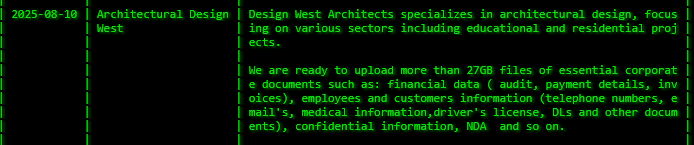 Design West Architects成为Akira勒索软件的受害者-xLab 威胁情报