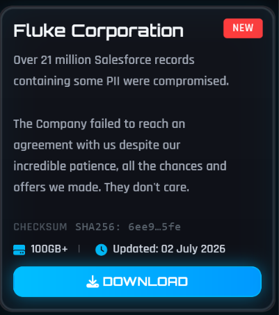 Alleged data breach of Fluke Corporation-xLab 威胁情报