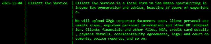 埃利奥特税务服务成为Akira勒索软件的受害者-xLab 威胁情报
