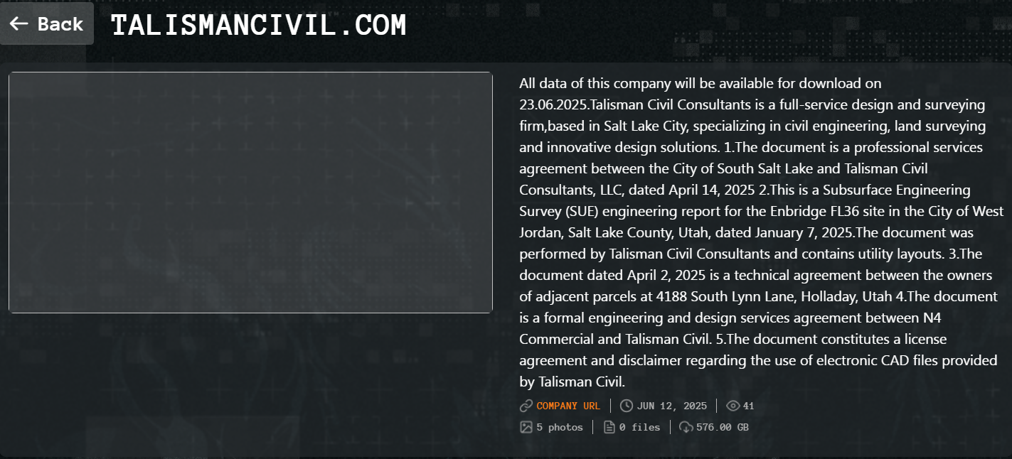 塔利斯曼民事顾问公司成为Qilin勒索软件的受害者-xLab 威胁情报