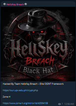 HellsKey Breach targets the website of Office of the University Registrar-xLab 威胁情报