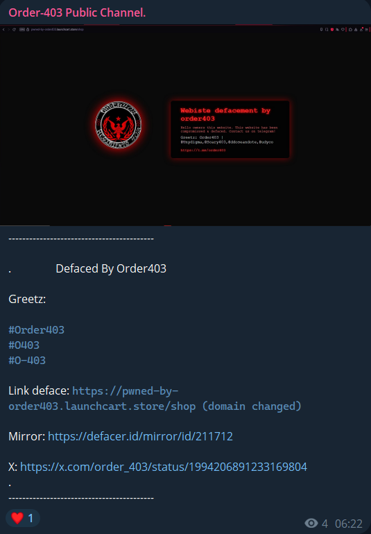 Order403针对Launch Cart网站-xLab 威胁情报