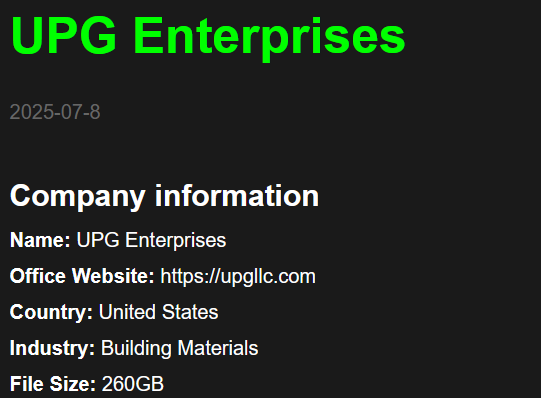 UPG Enterprises成为Dire Wolf勒索软件的受害者-xLab 威胁情报