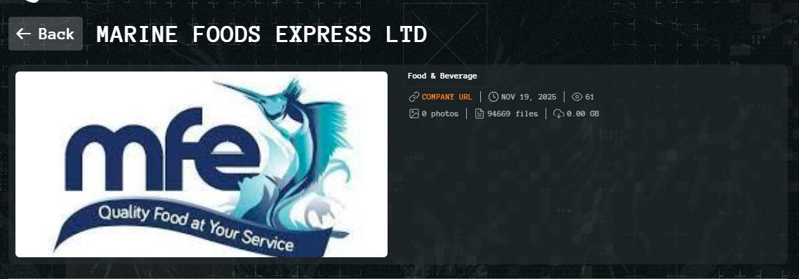 Marine Foods Express,LTD成为Qilin勒索软件的受害者-xLab 威胁情报