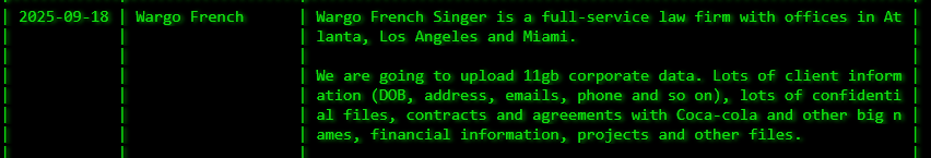 Wargo法国歌手成为akira勒索软件的受害者-xLab 威胁情报