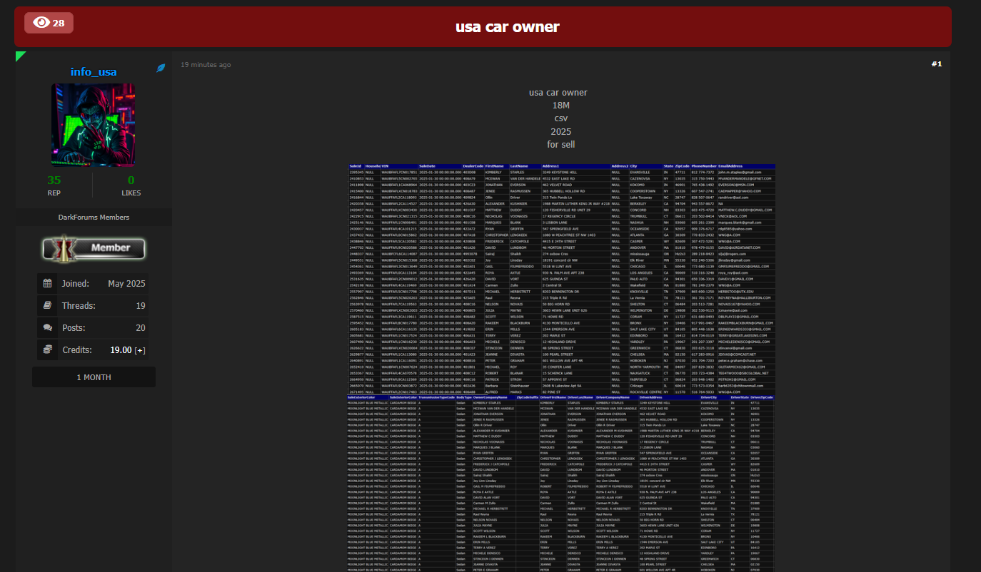 涉嫌出售美国车主信息-xLab 威胁情报