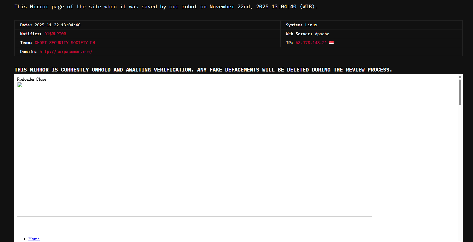 D1$RUPT0R的目标是CorpAcumen的网站。-xLab 威胁情报