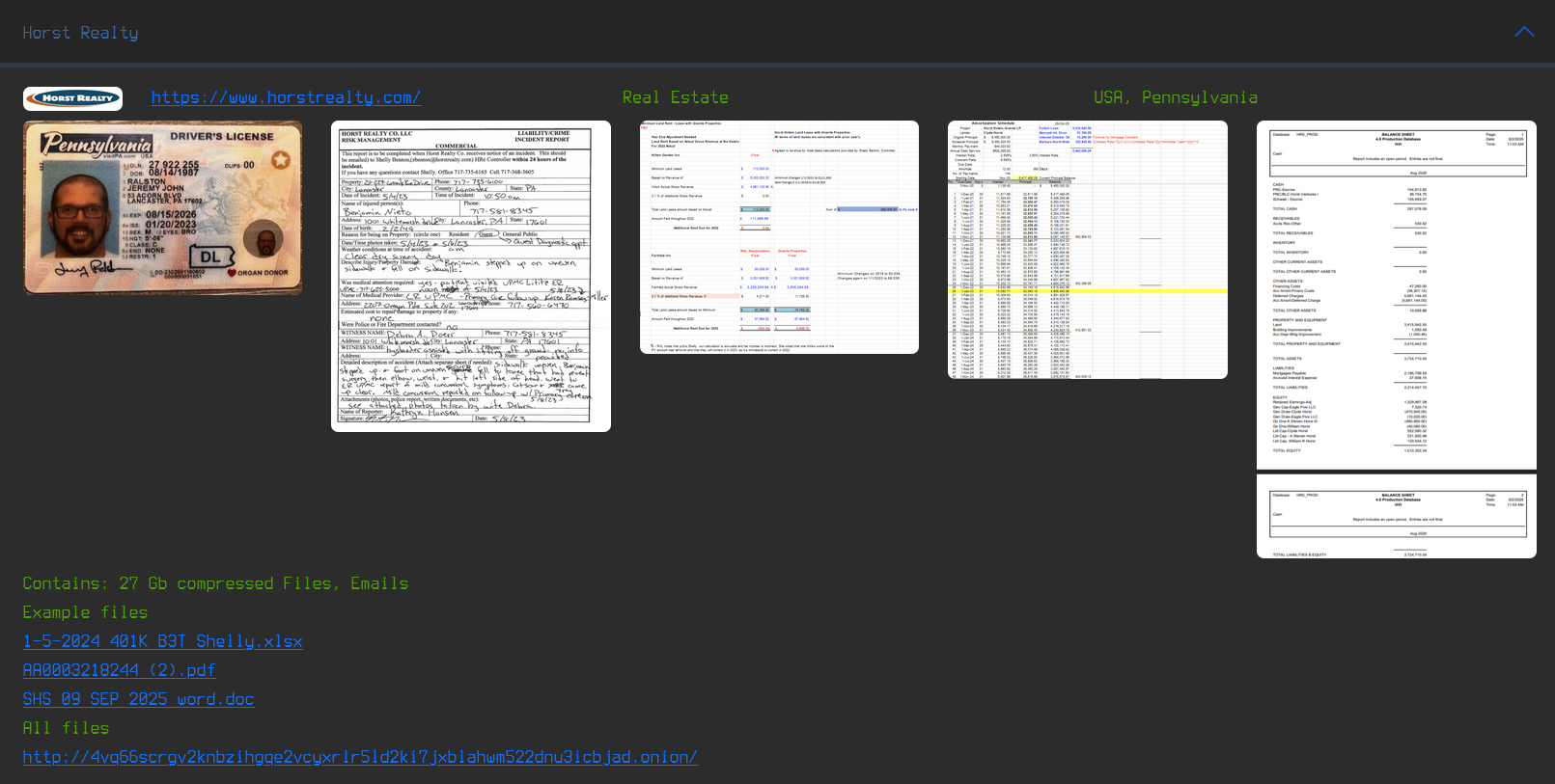 Horst Realty涉嫌数据外泄-xLab 威胁情报