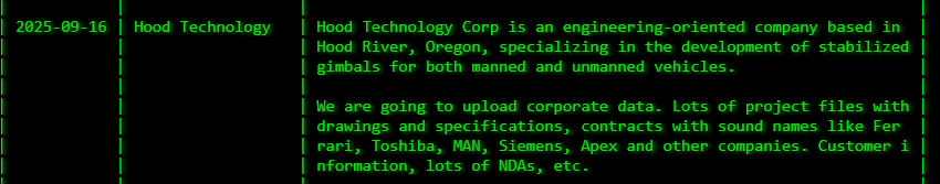 Hood Technology Corporation成为akira勒索软件的受害者-xLab 威胁情报