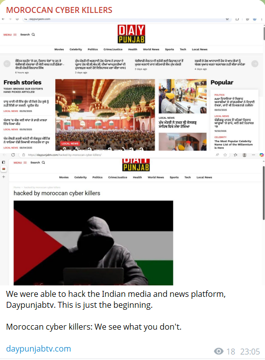 MOROCAN CYBER KILLERS瞄准DayPunjabTV网站-xLab 威胁情报