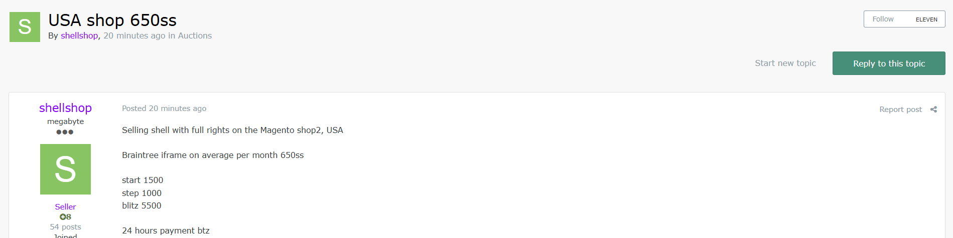 涉嫌出售未经授权访问身份不明的美国Magento商店-xLab 威胁情报