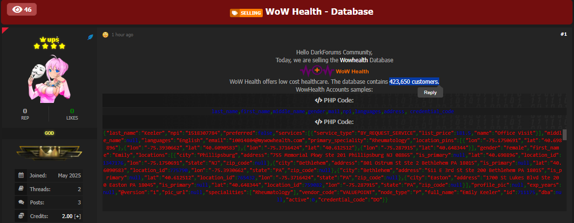涉嫌出售WoW健康数据库-xLab 威胁情报