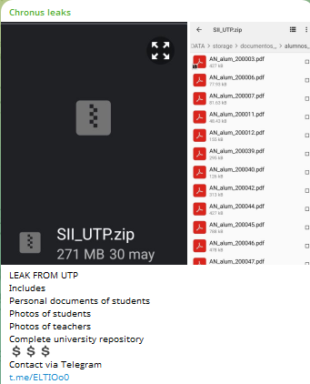 Alleged data breach of Universiti Teknologi PETRONAS-xLab 威胁情报