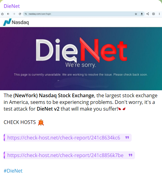 DieNet瞄准Inc.纳斯达克网站-xLab 威胁情报