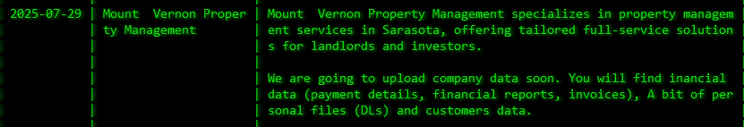 Inc.弗农山物业管理公司成为Akira勒索软件的受害者-xLab 威胁情报