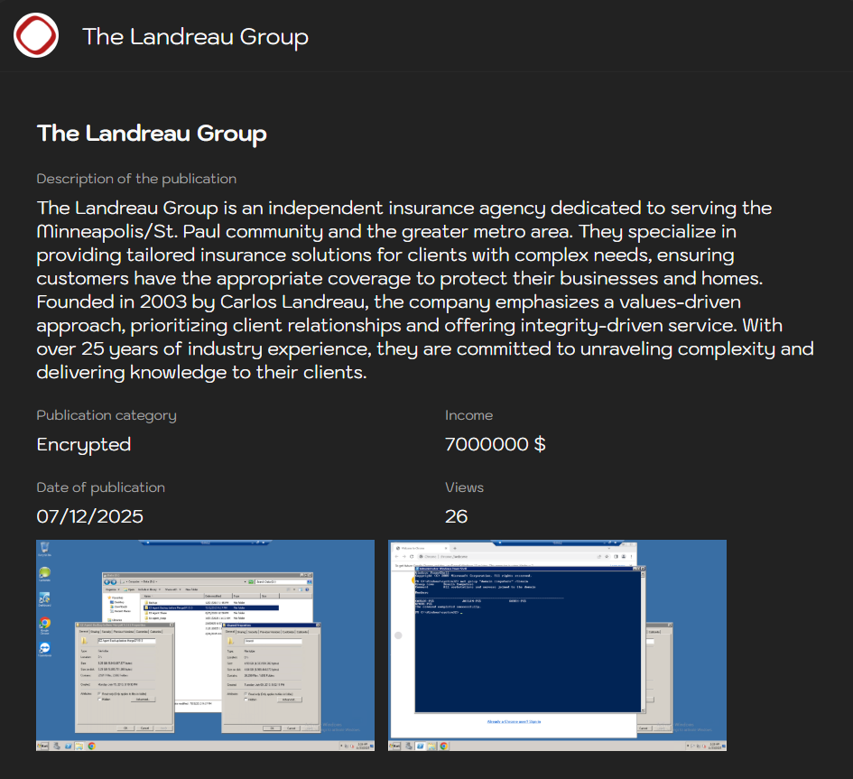 Landreau集团成为Sinobi勒索软件的受害者-xLab 威胁情报