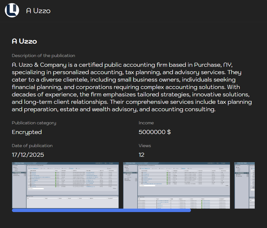A.Uzzo&Company将victim归咎于Sinobi勒索软件-xLab 威胁情报