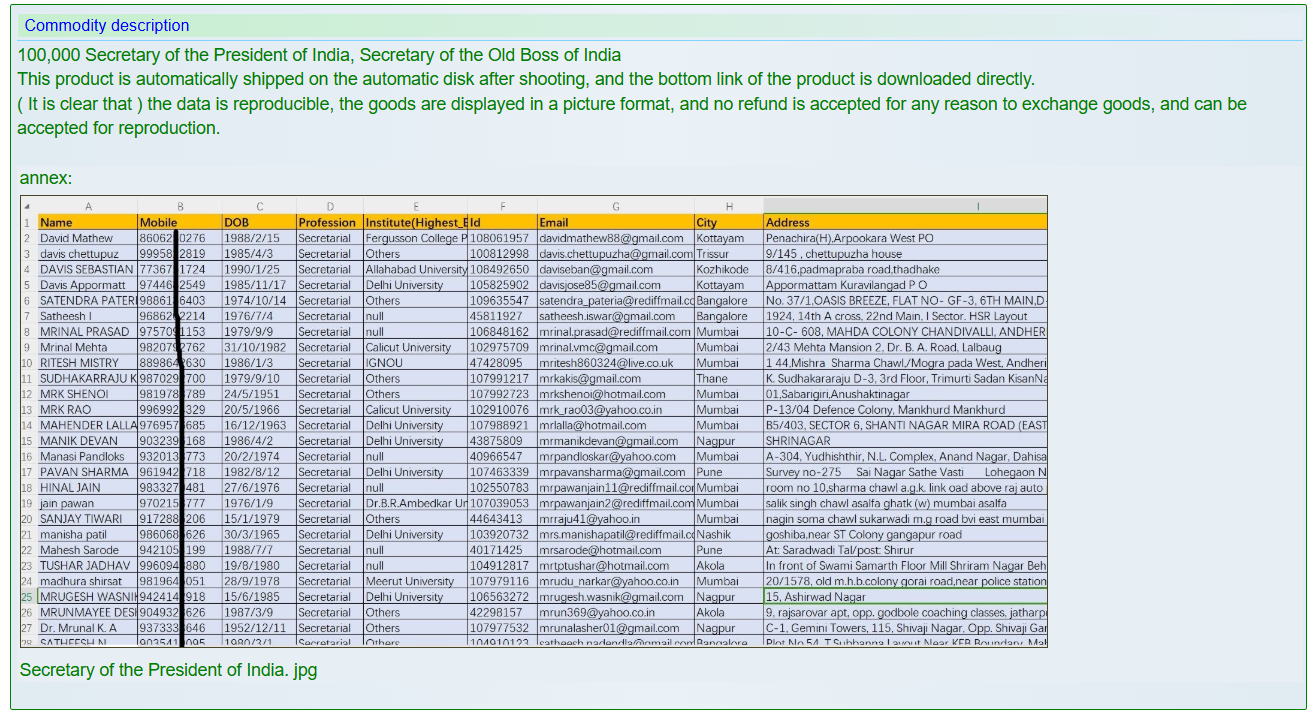 涉嫌数据泄露与印总统秘书和前官员有关的记录-xLab 威胁情报